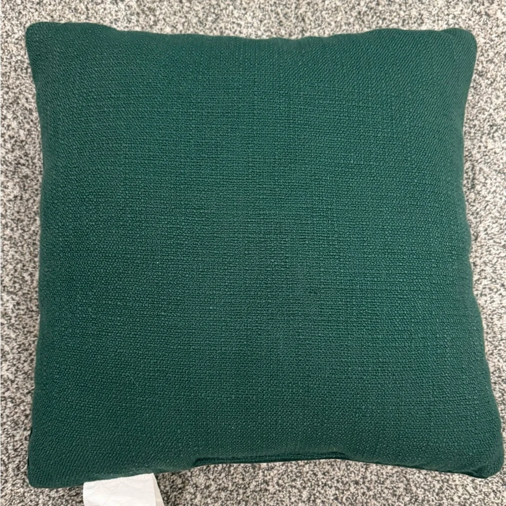 Kirklands Green With White and Gold Embroidered Christmas Trees Throw Pillow - Picture 5 of 5